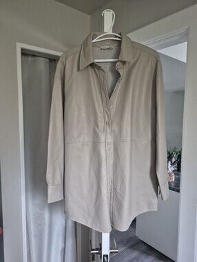 Dex Beige Shacket Sweater Jacket